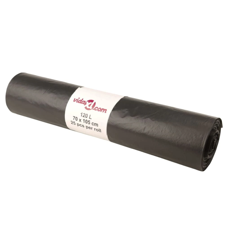 vidaXL atkritumu maisi, 250 gab., melni, 120 L