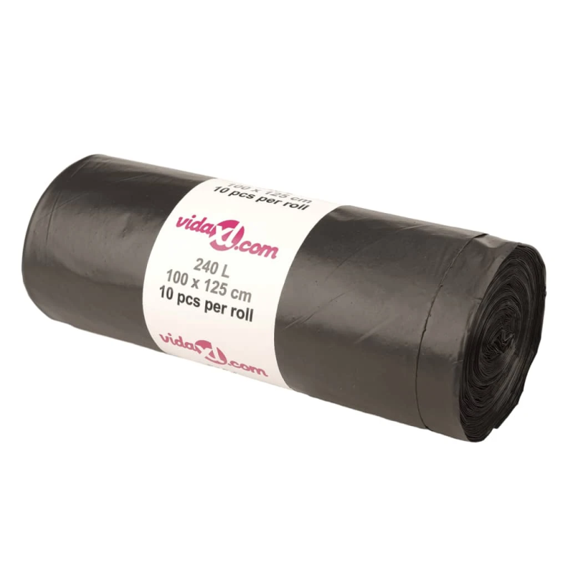 vidaXL atkritumu maisi, 150 gab., melni, 240 L