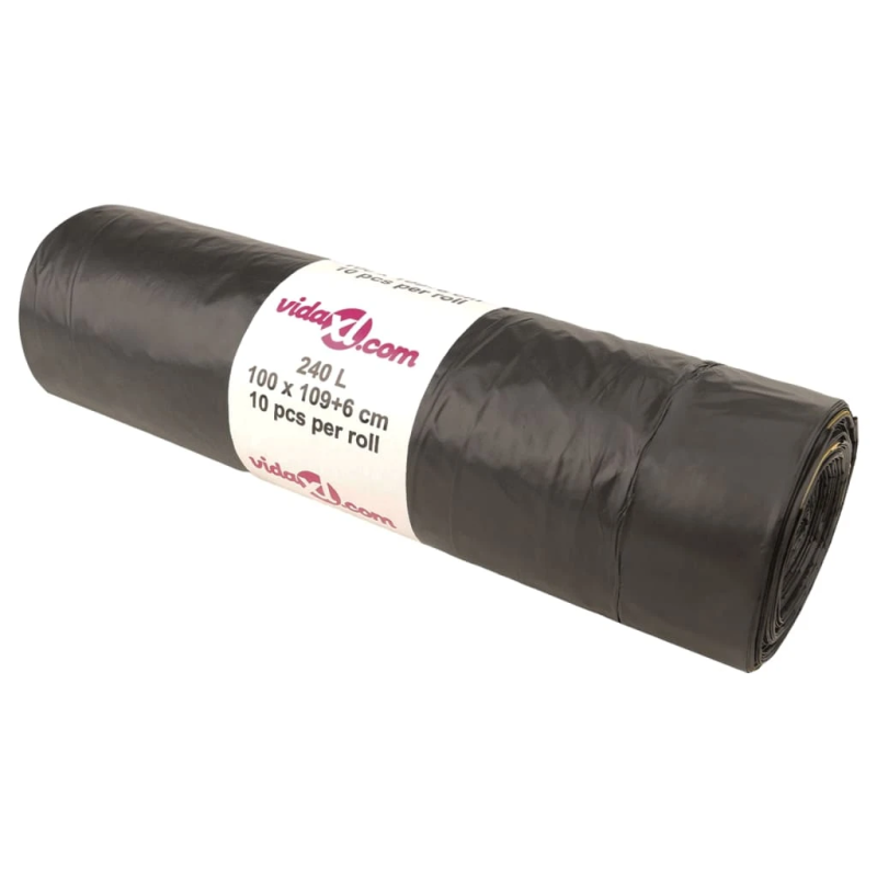 vidaXL atkritumu maisi ar aukliņām, 150 gab., melni, 240 L