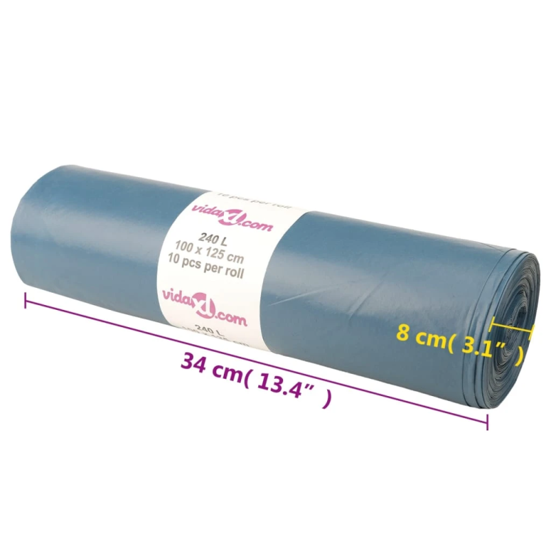 vidaXL atkritumu maisi, 100 gab., zili, 240 L