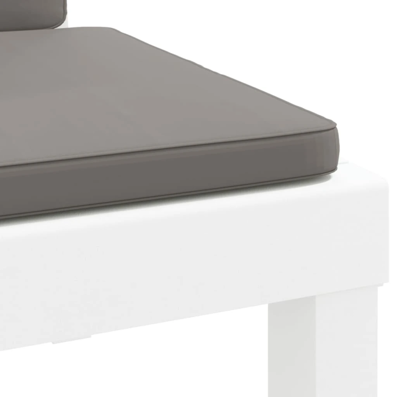 vidaXL 3-daļīgs dārza mēbeļu komplekts ar matračiem, balts, PP