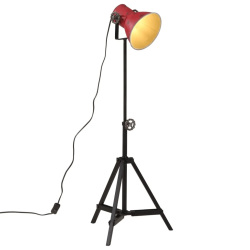 vidaXL grīdas lampa, 25 W, bružāti sarkana, 35x35x65-95 cm E27