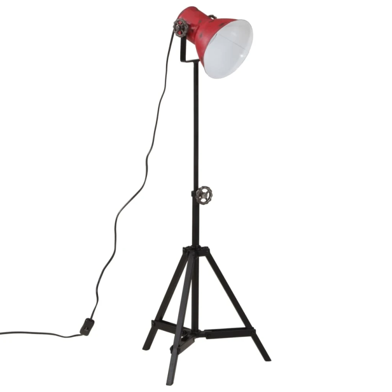 vidaXL grīdas lampa, 25 W, bružāti sarkana, 35x35x65-95 cm E27