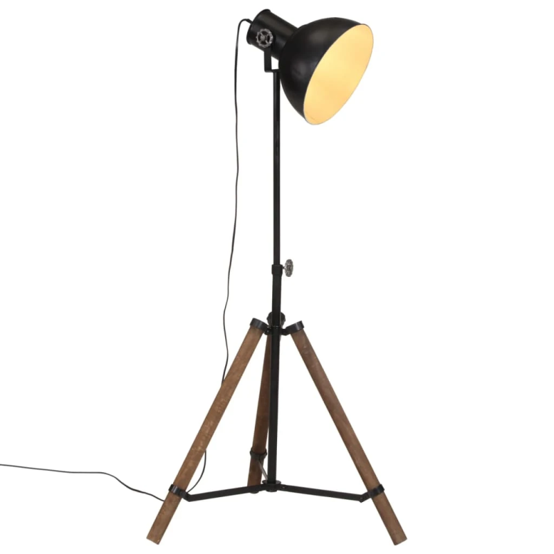 vidaXL grīdas lampa, 25 W, melna, 75x75x90-150 cm, E27