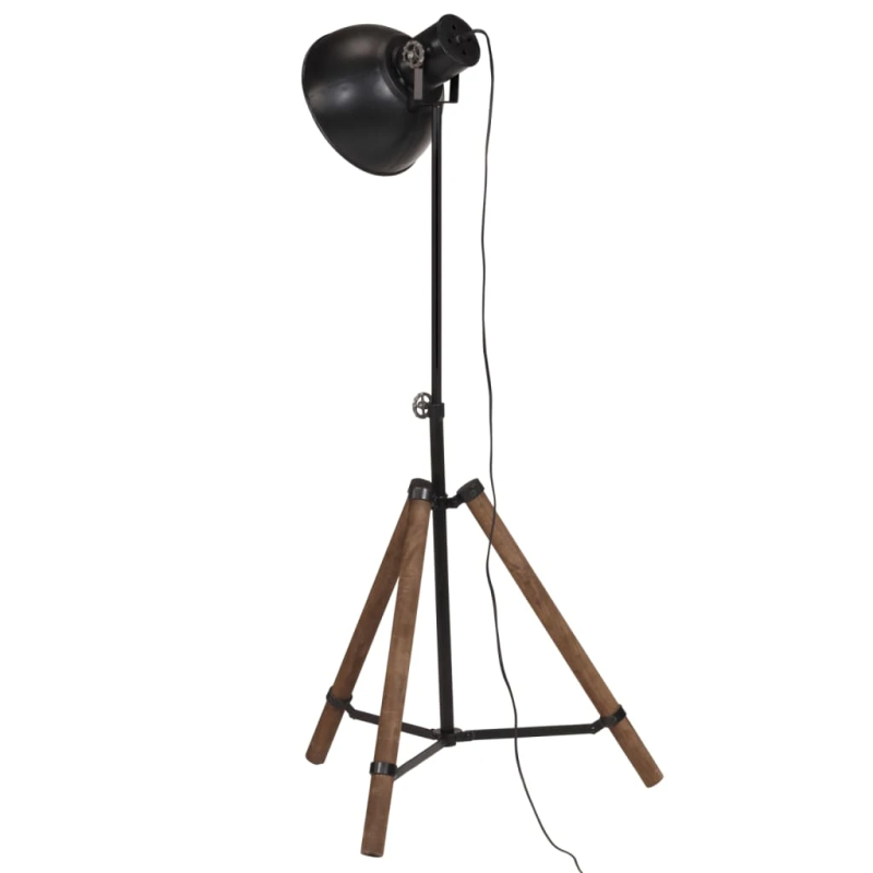 vidaXL grīdas lampa, 25 W, melna, 75x75x90-150 cm, E27