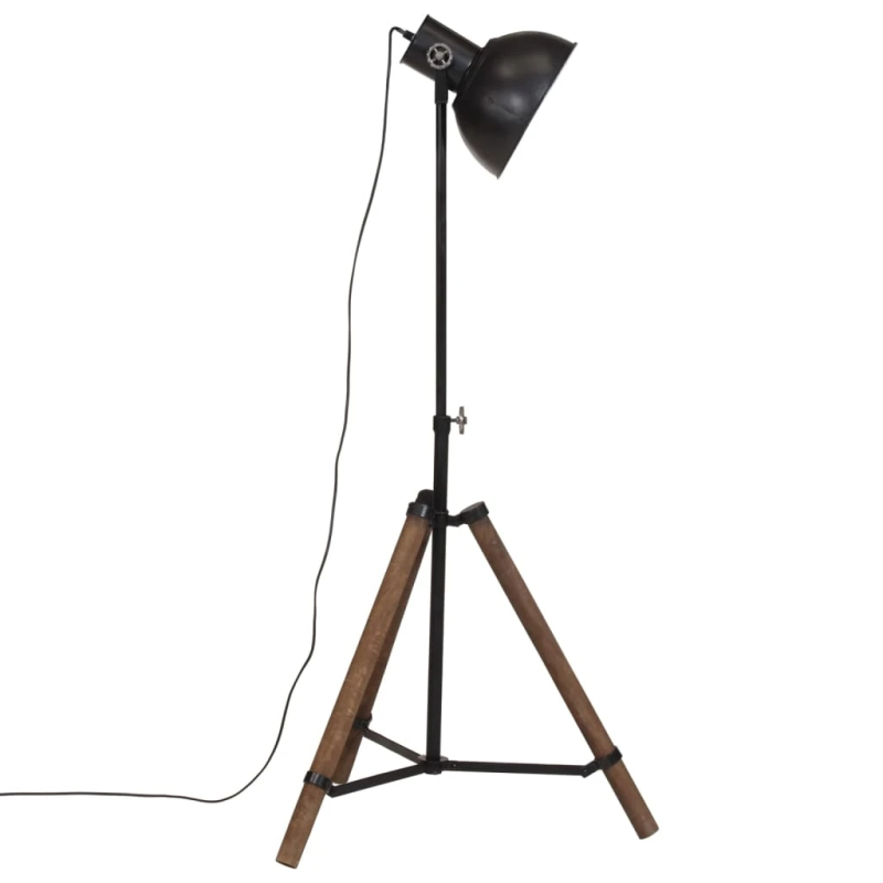 vidaXL grīdas lampa, 25 W, melna, 75x75x90-150 cm, E27