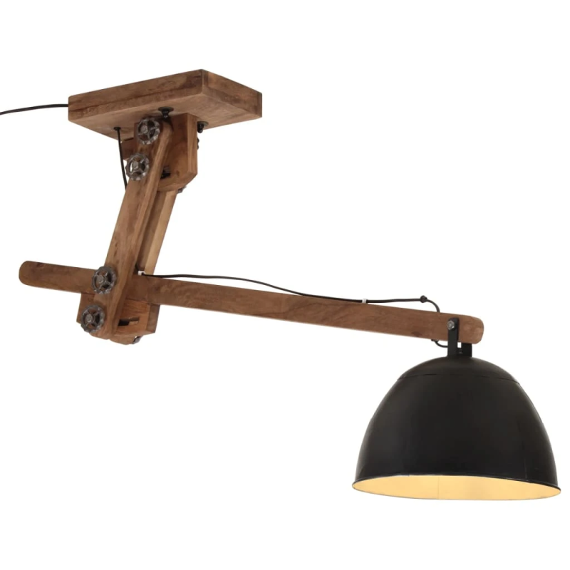 vidaXL sienas lampa 25 W, vintāžas, melna, 105x30x65-108 cm, E27