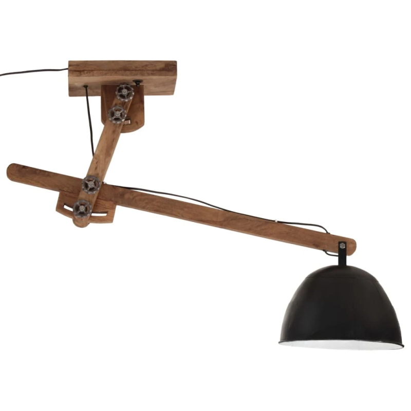 vidaXL sienas lampa 25 W, vintāžas, melna, 105x30x65-108 cm, E27
