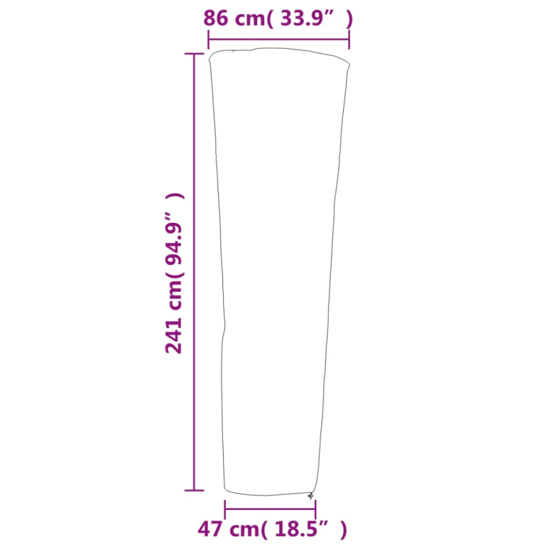 vidaXL sildītāja pārsegs, melns, 86x47x241 cm, 420D audums