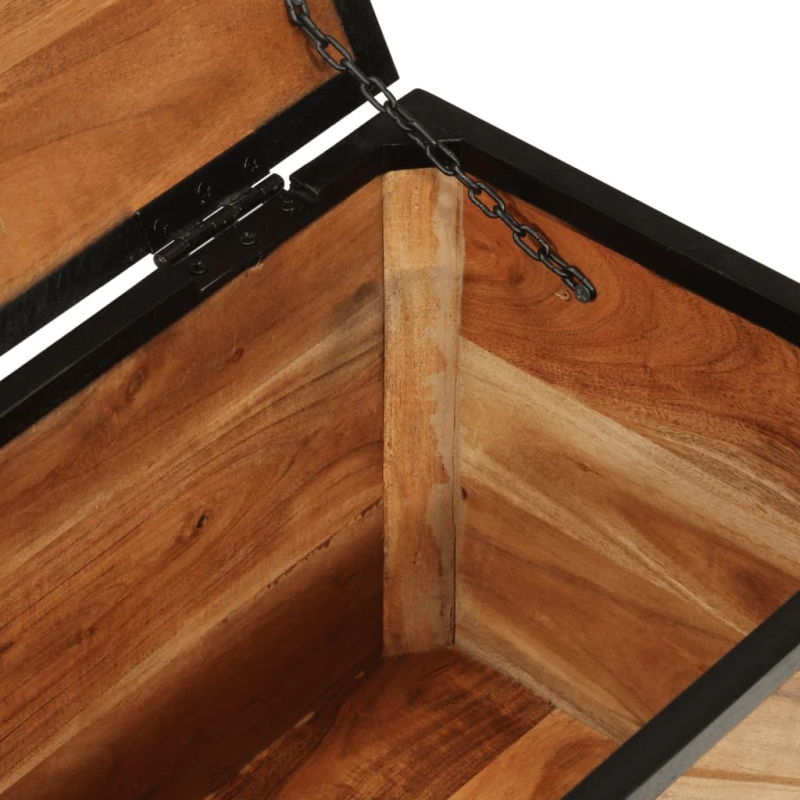 vidaXL uzglabāšanas kaste, 60x30x30 cm, akācijas masīvkoks, dzelzs