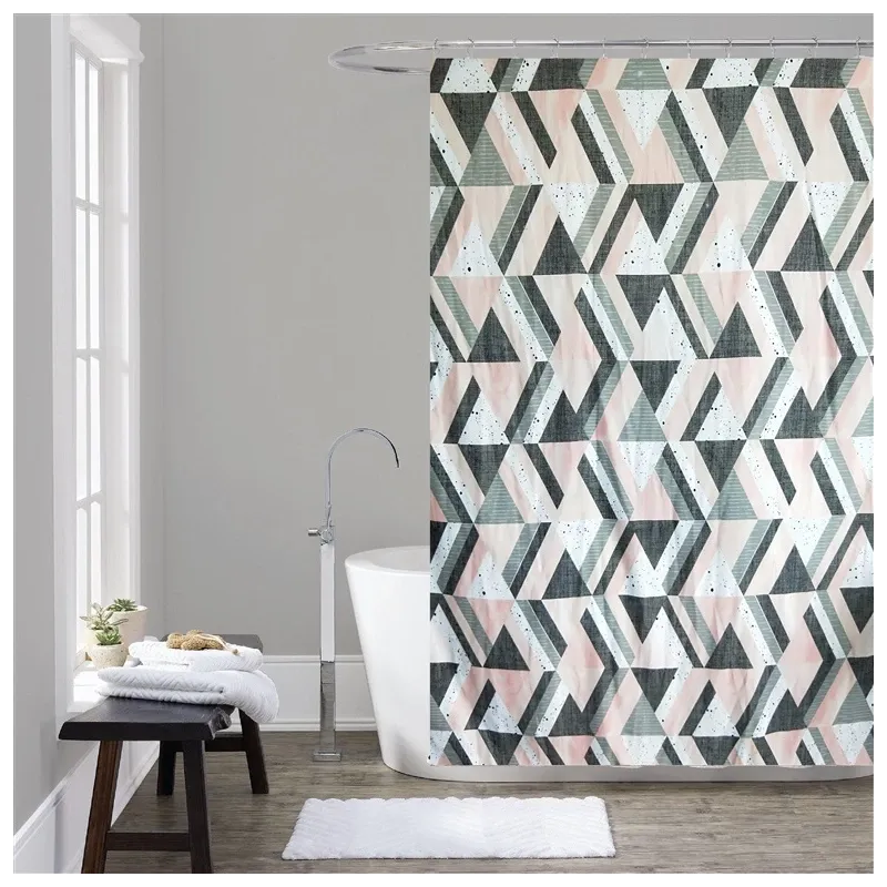 Dušas aizkars Domoletti 182355H, melna krās.-zaļa krās.-rozā krās., 180 cm x 180 cm