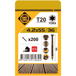 Terases skrūves t20 4.2x55 brown ,200,