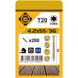 Terases skrūves t20 4.2x55 yell zn 200