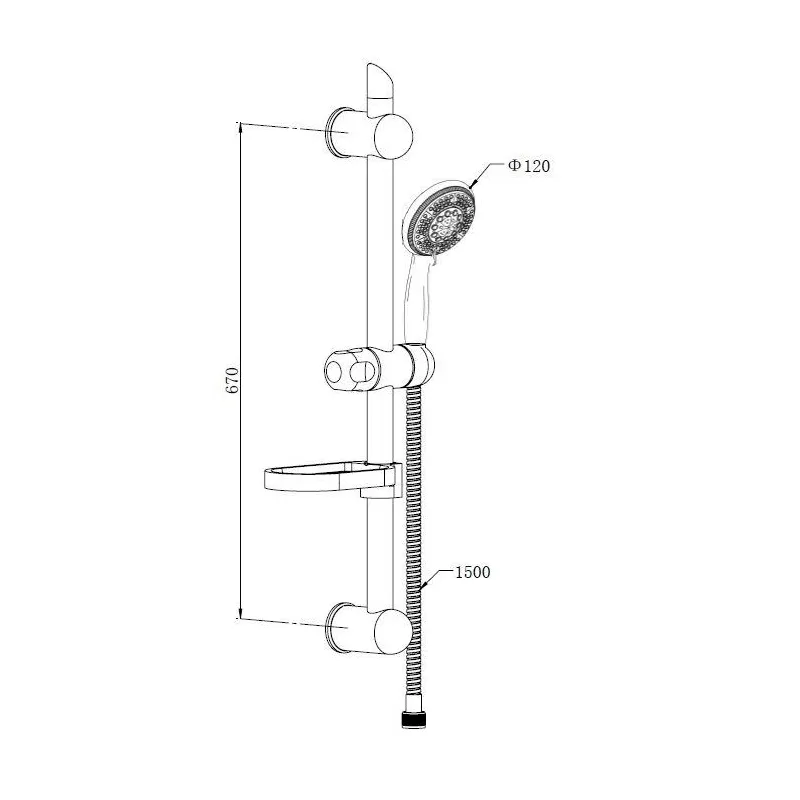 Dušas komplekts Domoletti DX611HC, hroma krās.