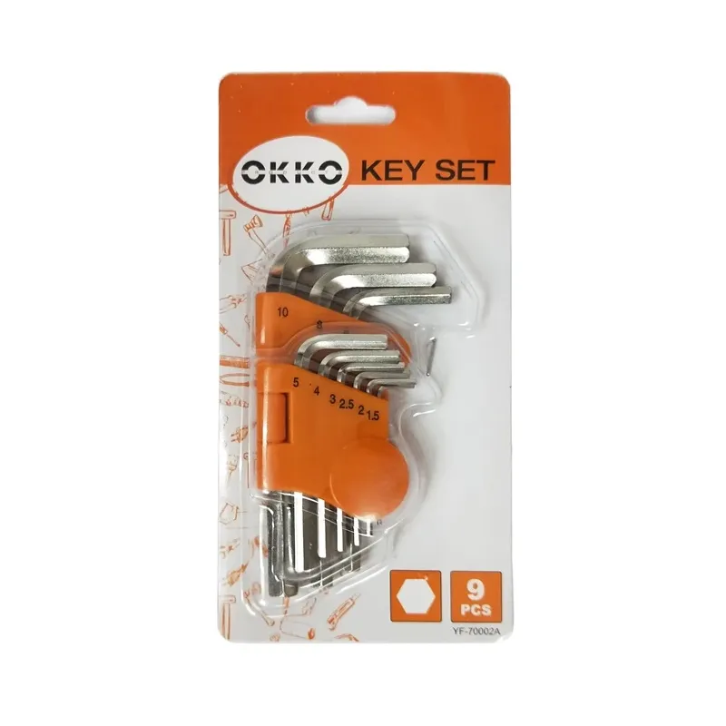 Sešstūra uzgriežņu atslēgu komplekts Okko YF-70002A, sešstūra, 10 cm