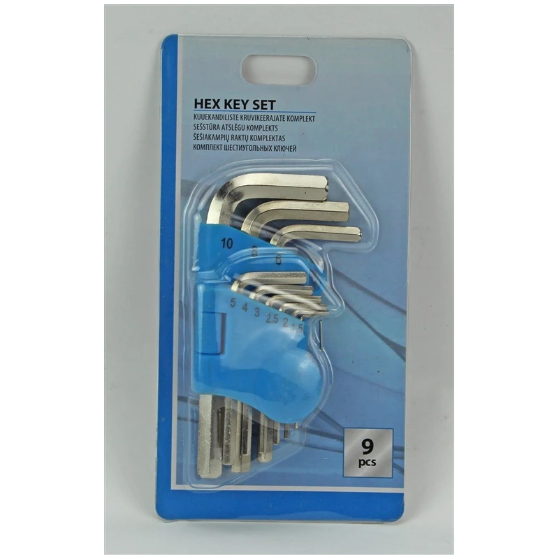 Sešstūra atslēgu komplekts YF-70002A, 9 gab. 1.5–10mm OKKO