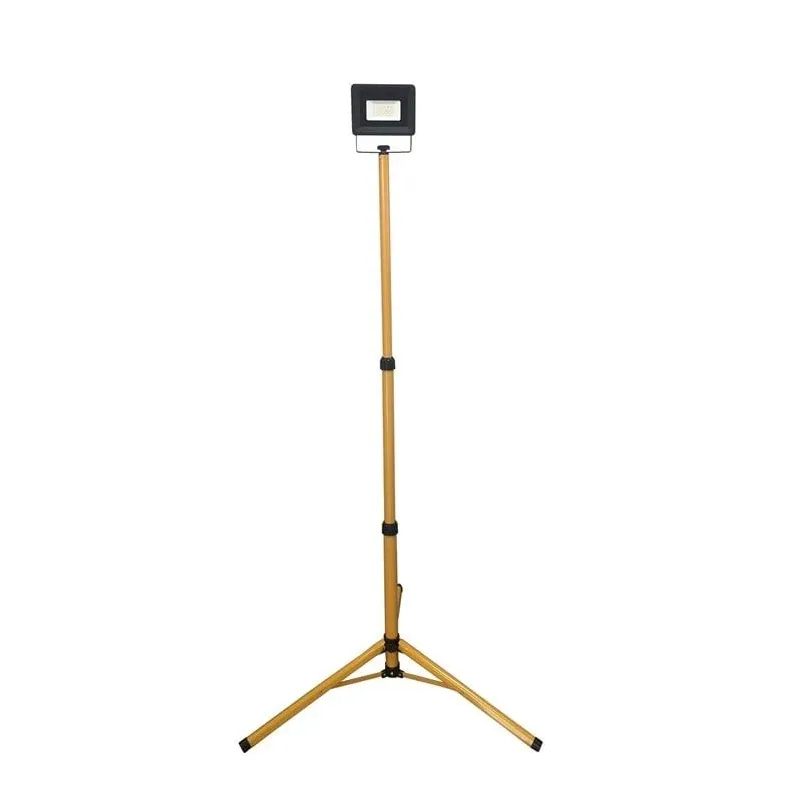 Celtniecības prožektors ar statīvu, brīvi stāvošs Okko E023EE E023, 20 W, 1600 lm, 4000 °K, IP65, dzeltena krās.
