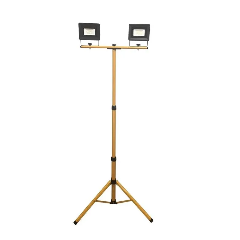 Celtniecības prožektors ar statīvu, brīvi stāvošs Okko E023EE E023, 40 W, 3200 lm, 4000 °K, IP65, dzeltena krās.