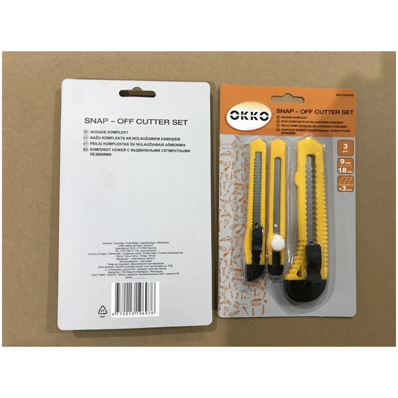 Nažu komplekts. lūzējami asmeņi OKKO. 3 gab.