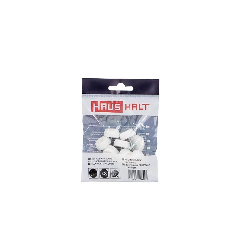 Baldų padukas Haushalt, balta sp., 2 cm, 8 vnt.