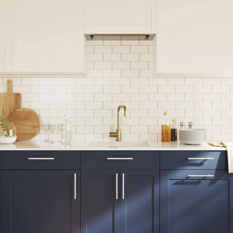 vidaXL skapja rokturi, 10 gab., sudraba, 128 mm, nerūsējošais tērauds