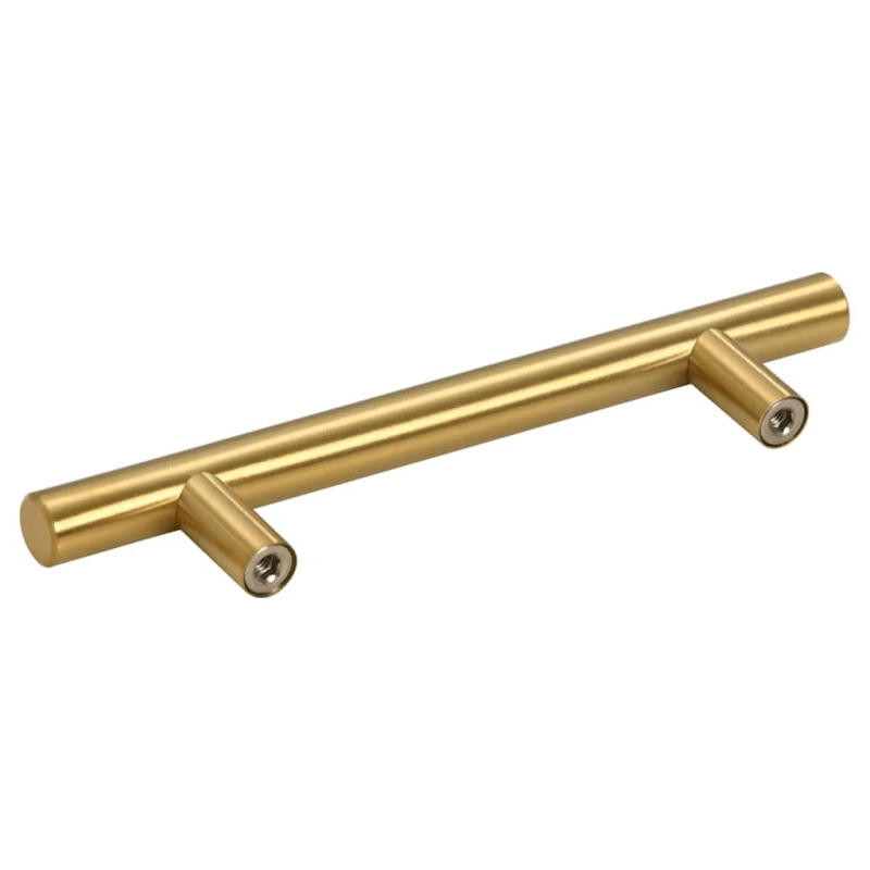 vidaXL skapja rokturi, 10 gab., zelta, 96 mm, nerūsējošais tērauds