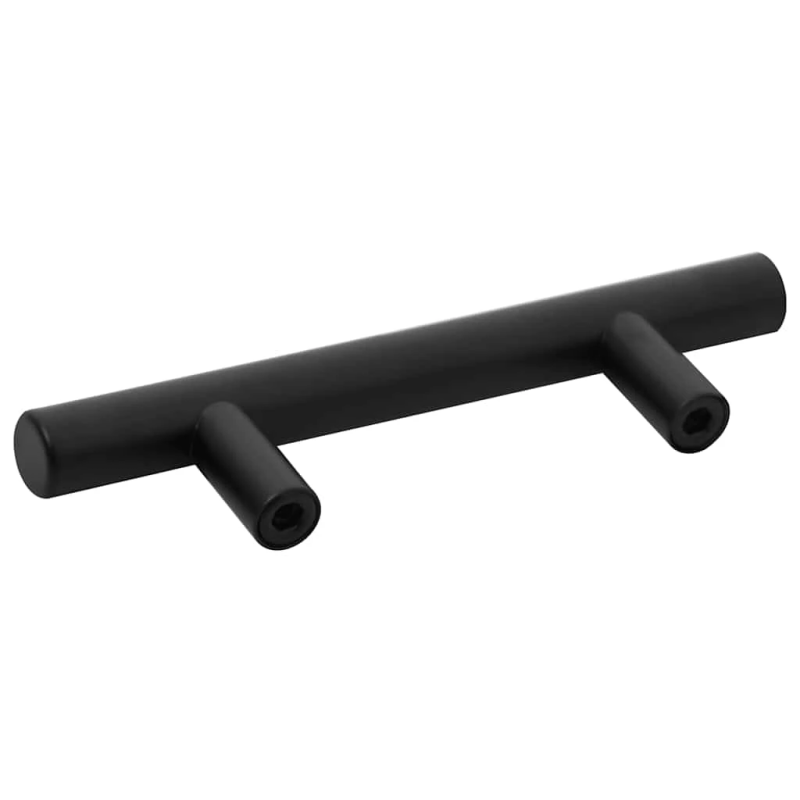 vidaXL skapja rokturi, 10 gab., melni, 64 mm, nerūsējošais tērauds