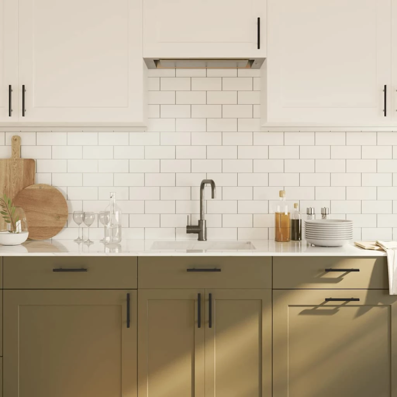 vidaXL skapja rokturi, 10 gab., melni, 96 mm, nerūsējošais tērauds