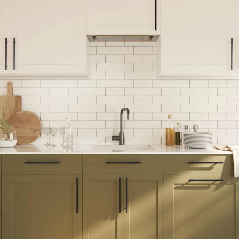 vidaXL skapja rokturi, 5 gab., melni, 192 mm, nerūsējošais tērauds