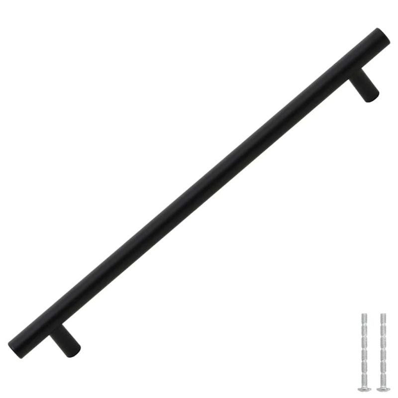 vidaXL skapja rokturi, 5 gab., melni, 224 mm, nerūsējošais tērauds