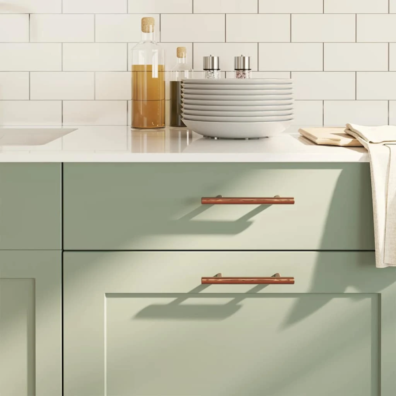 vidaXL skapja rokturi, 10 gab., bronzas, 96 mm, nerūsējošais tērauds