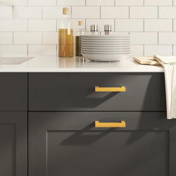 vidaXL skapja rokturi, 10 gab., zelta, 96 mm, nerūsējošais tērauds