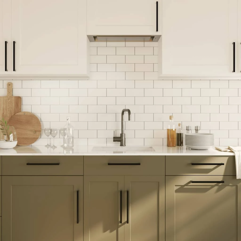 vidaXL skapja rokturi, 5 gab., melni, 224 mm, nerūsējošais tērauds