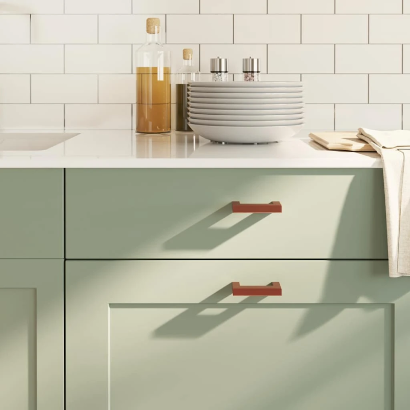 vidaXL skapja rokturi, 10 gab., bronzas, 64 mm, nerūsējošais tērauds