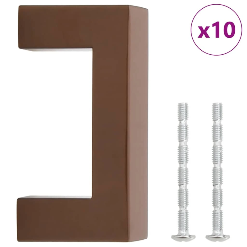 vidaXL skapja rokturi, 10 gab., bronzas, 64 mm, nerūsējošais tērauds