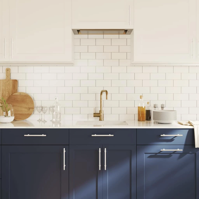 vidaXL skapja rokturi, 10 gab., sudraba, 128 mm, nerūsējošais tērauds