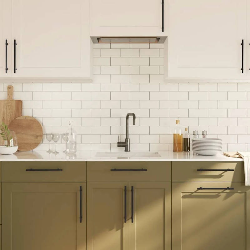 vidaXL skapja rokturi, 5 gab., melni, 192 mm, nerūsējošais tērauds