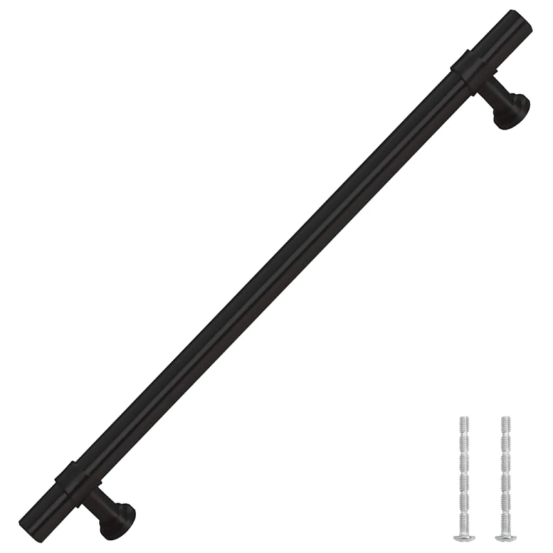 vidaXL skapja rokturi, 5 gab., melni, 192 mm, nerūsējošais tērauds