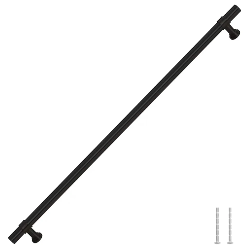 vidaXL skapja rokturi, 5 gab., melni, 320 mm, nerūsējošais tērauds