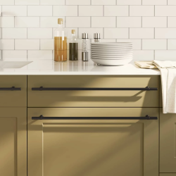 vidaXL skapja rokturi, 5 gab., melni, 480 mm, nerūsējošais tērauds