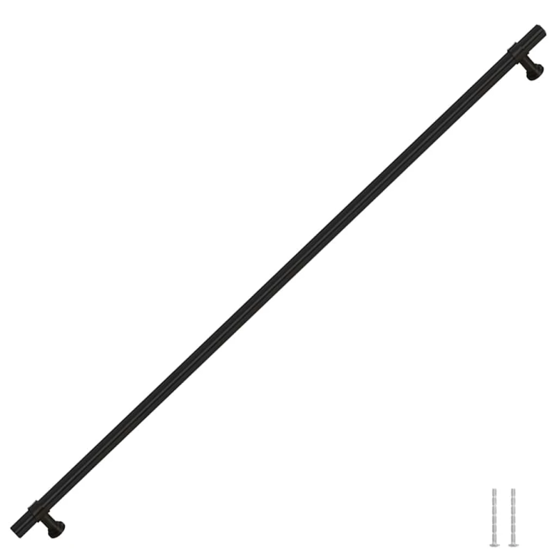 vidaXL skapja rokturi, 5 gab., melni, 480 mm, nerūsējošais tērauds