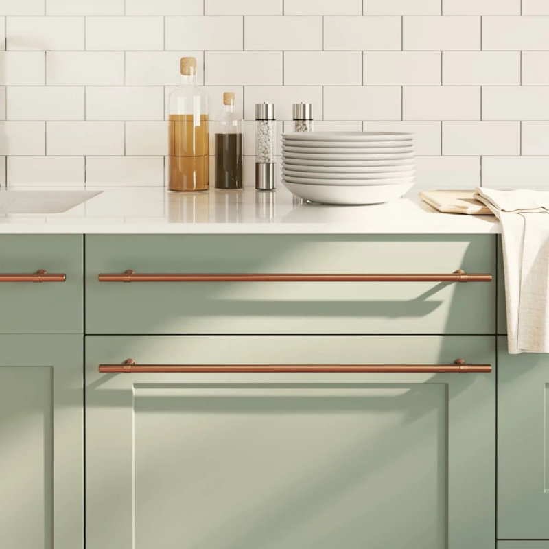 vidaXL skapja rokturi, 5 gab., bronzas, 480 mm, nerūsējošais tērauds