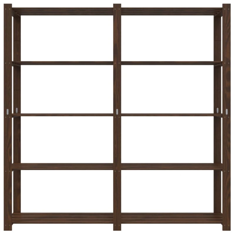 vidaXL 5-līmeņu glabāšanas plaukts, brūns, 170x38x170 cm, priedes koks