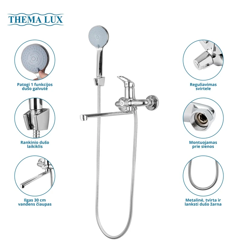 Maisītājs vannas ar garo snīpi l-1108