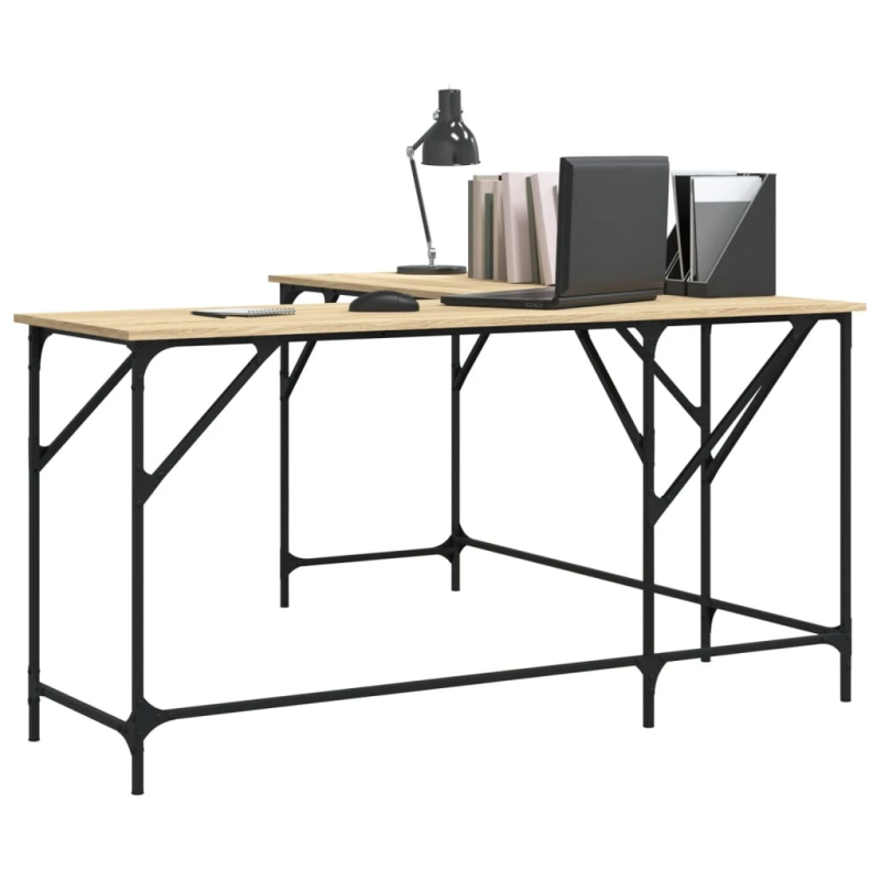 vidaXL rakstāmgalds, Sonomas ozolkoka, 149x149x75 cm