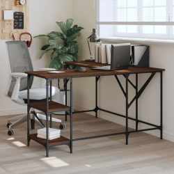 vidaXL rakstāmgalds, brūna ozolkoka, 139x139x75 cm, inžernierijas koks