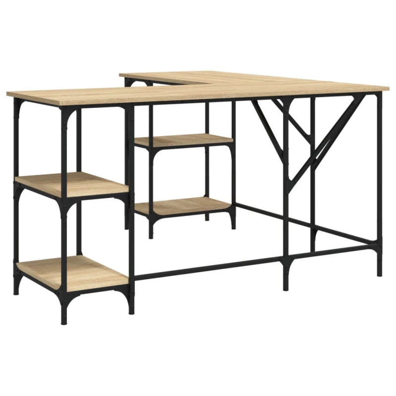 vidaXL rakstāmgalds, Sonomas ozolkoka, 139x139x75 cm