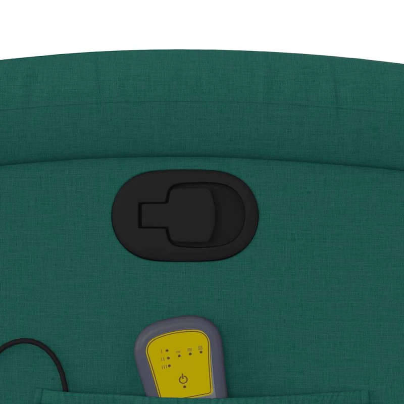 vidaXL masāžas krēsls, atgāžams, tumši zaļš audums