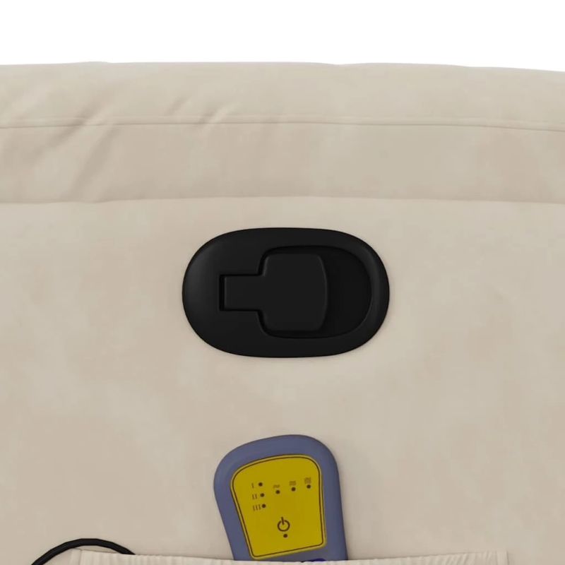 vidaXL masāžas krēsls, atgāžams, bēšs mikrošķiedras audums