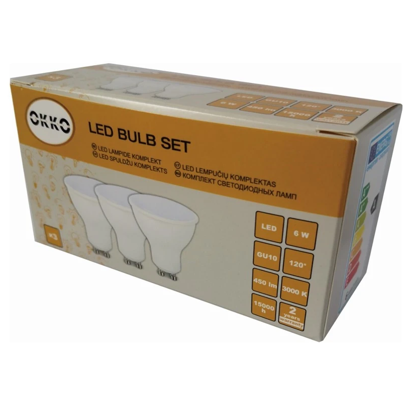 Sp. led par16 6w gu10 830 450lm 3vnt